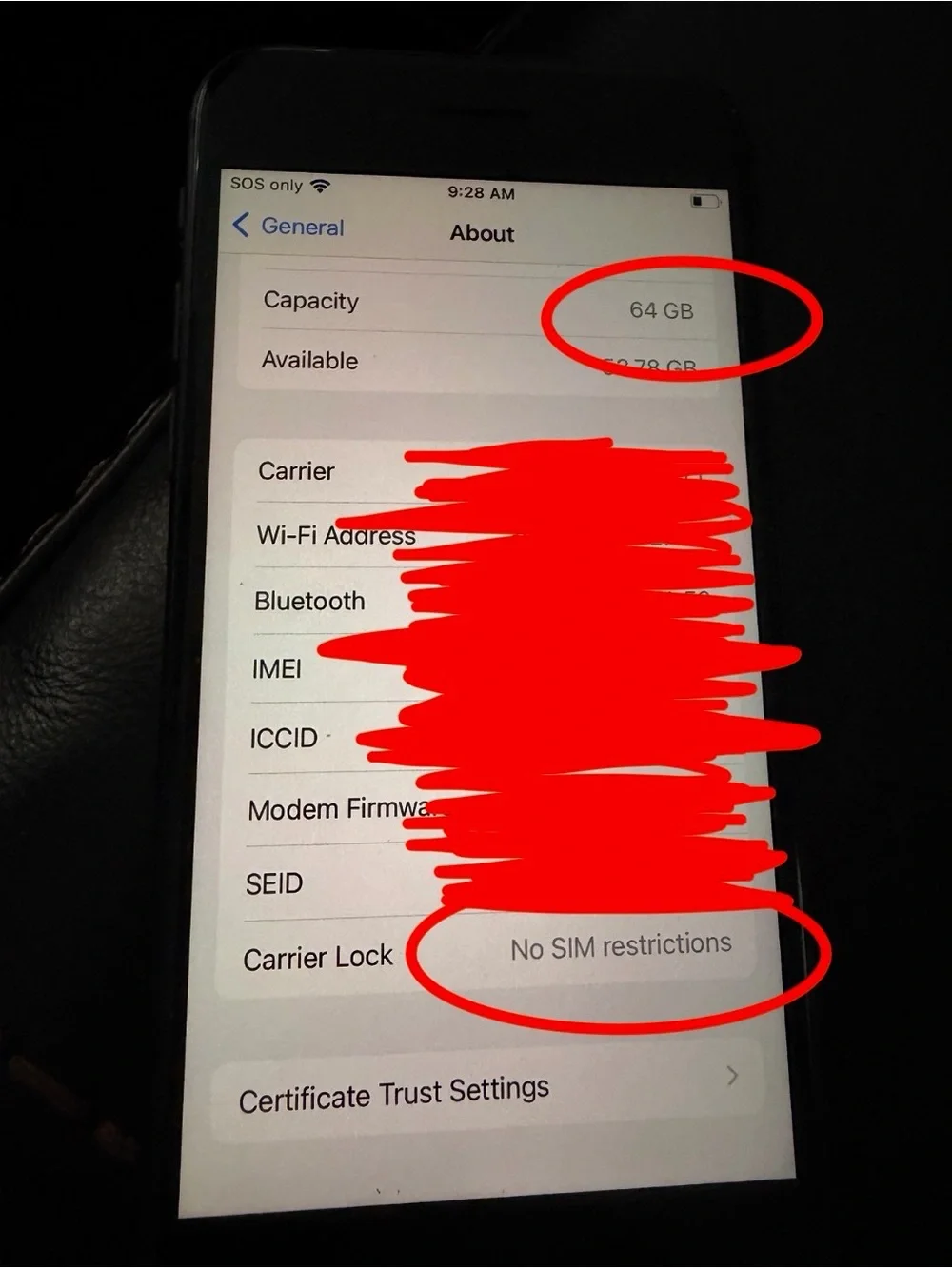 Apple iPhone 8 (64 GB) Space Gray Unlocked / MQ6V2LL/A Good Condition